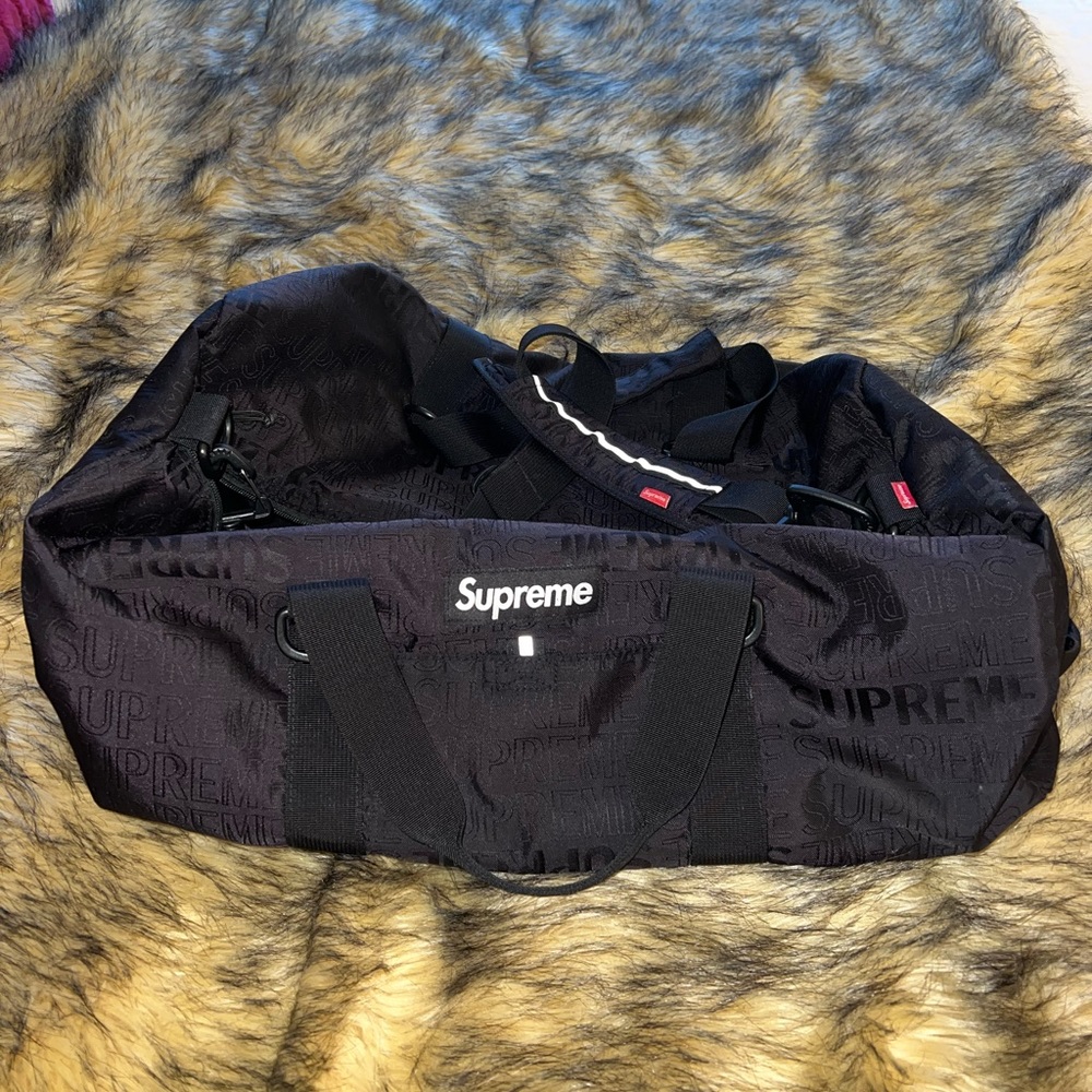 Supreme Reflective Duffle Bag Black